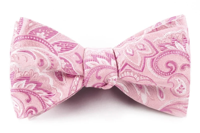 Organic Paisley Baby Pink Bow Tie