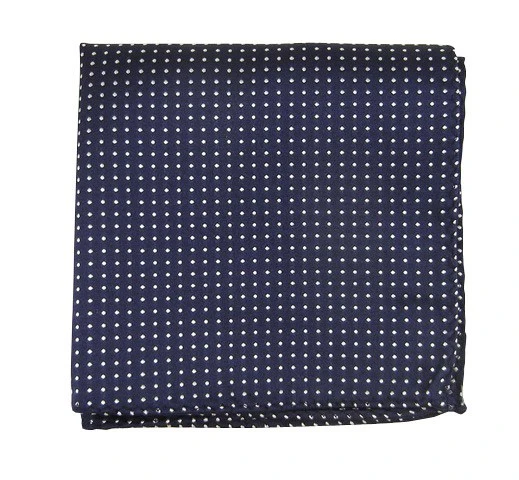 Pindot Navy Pocket Square