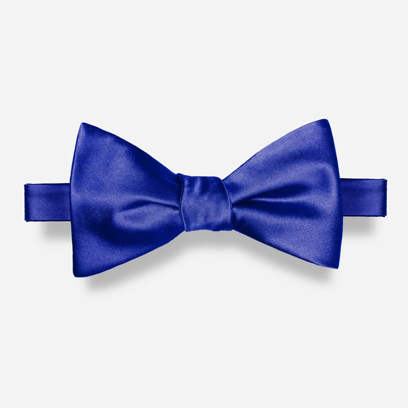 Solid Satin Royal Blue Bow Tie
