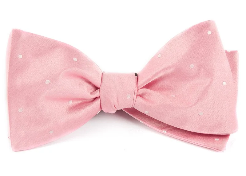 Satin Dot Baby Pink Bow Tie