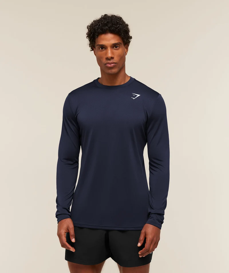 Gymshark Arrival Long Sleeve T-Shirt - Heavy Blue