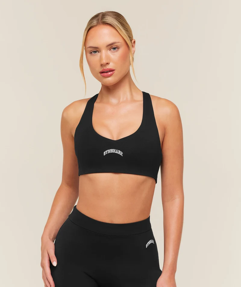 Gymshark Training Campus Cotton Sports Bra - Black