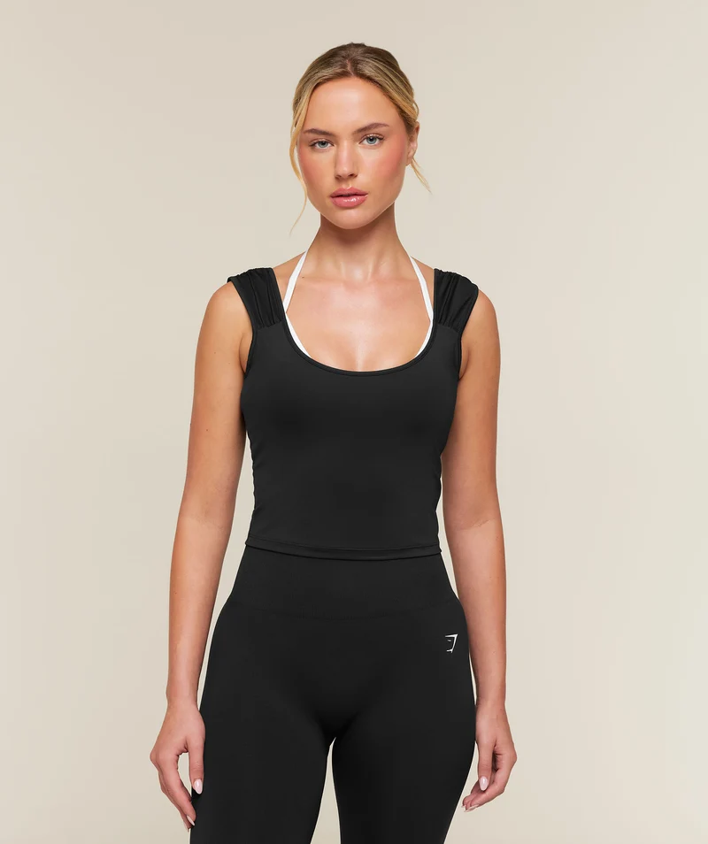 Gymshark Training Ruche Arm Tank - Black