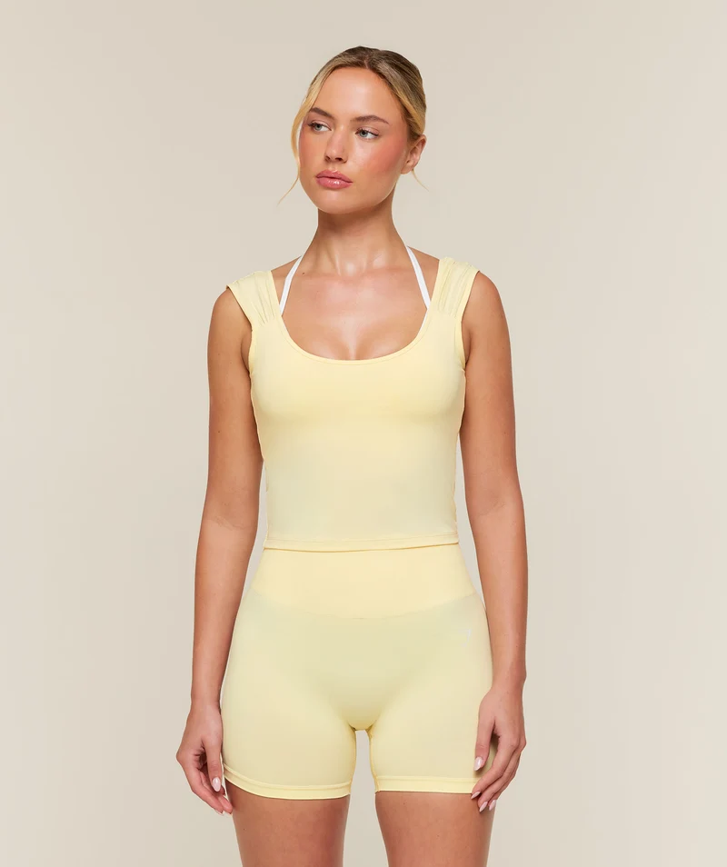 Gymshark Training Ruche Arm Tank - Butter Yellow