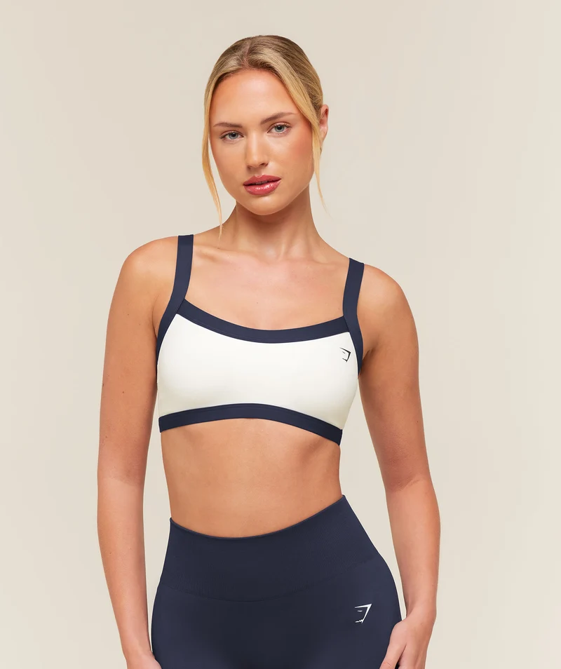 Gymshark Training Campus Sports Bra - Soft White/Heavy Blue