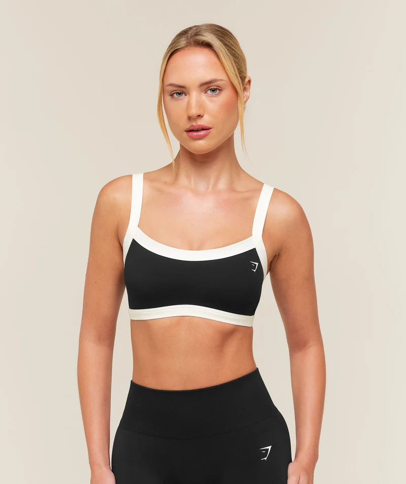 Gymshark Training Campus Sports Bra - Black/Soft White