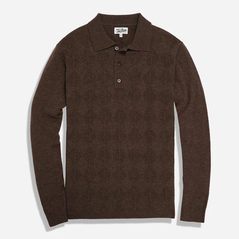 Retro Diamond Cafe Sweater Polo