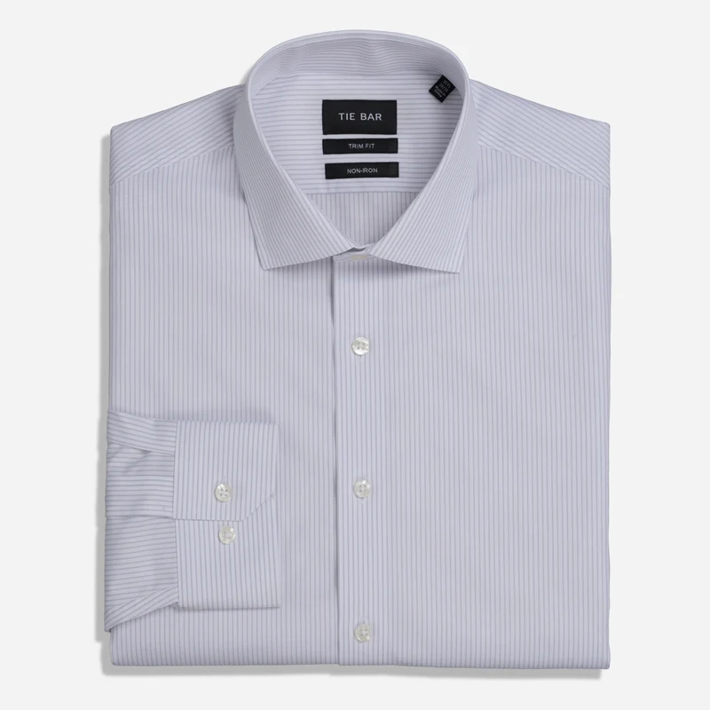 Pinpoint Stripe Grey Non-Iron Dress Shirt