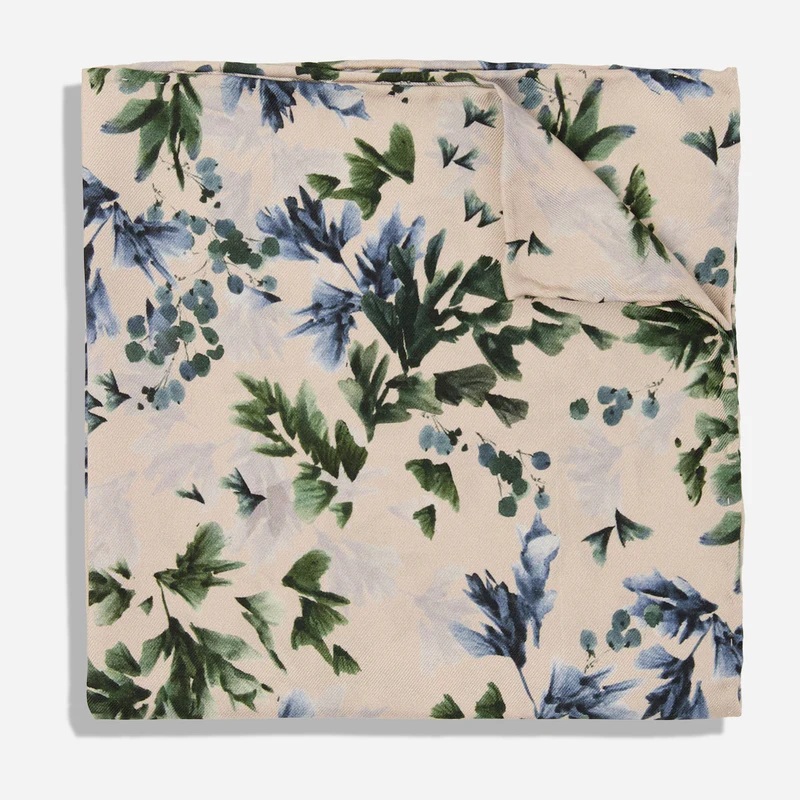 Kelly Ventura x The Tie Bar Blossom Brushstroke Floral Blush Pink Pocket Square