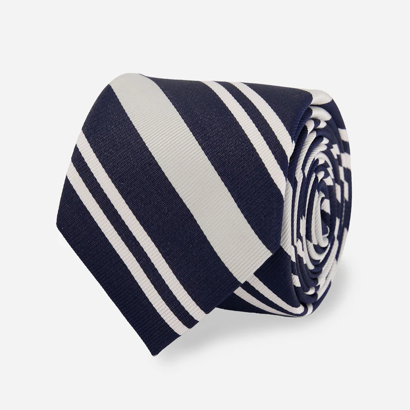 Alma Mater Heritage Light And Truth Repp Stripe Navy Tie