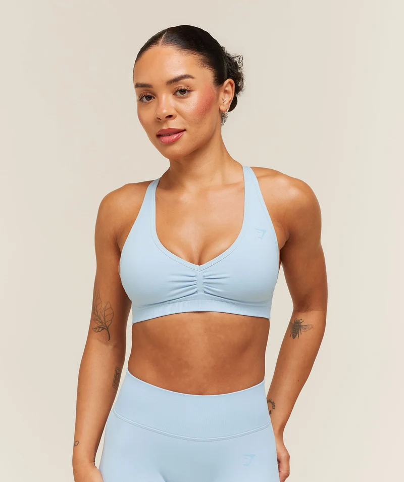 Gymshark Lift Seamless Sports Bra - Chilled Blue