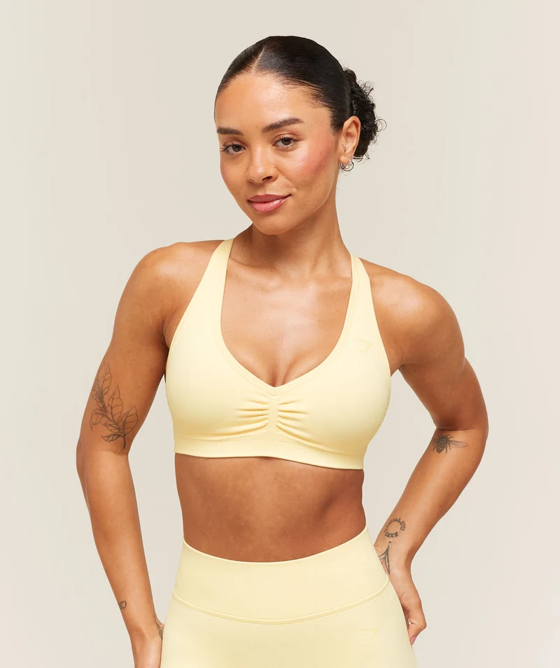 Gymshark Lift Seamless Sports Bra - Butter Yellow