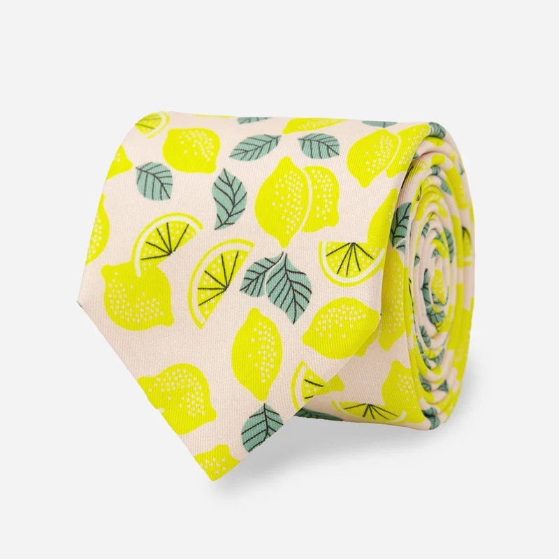 Bikini Sous La Pluie x The Tie Bar Fresh Picked Lemon Pale Pink Tie