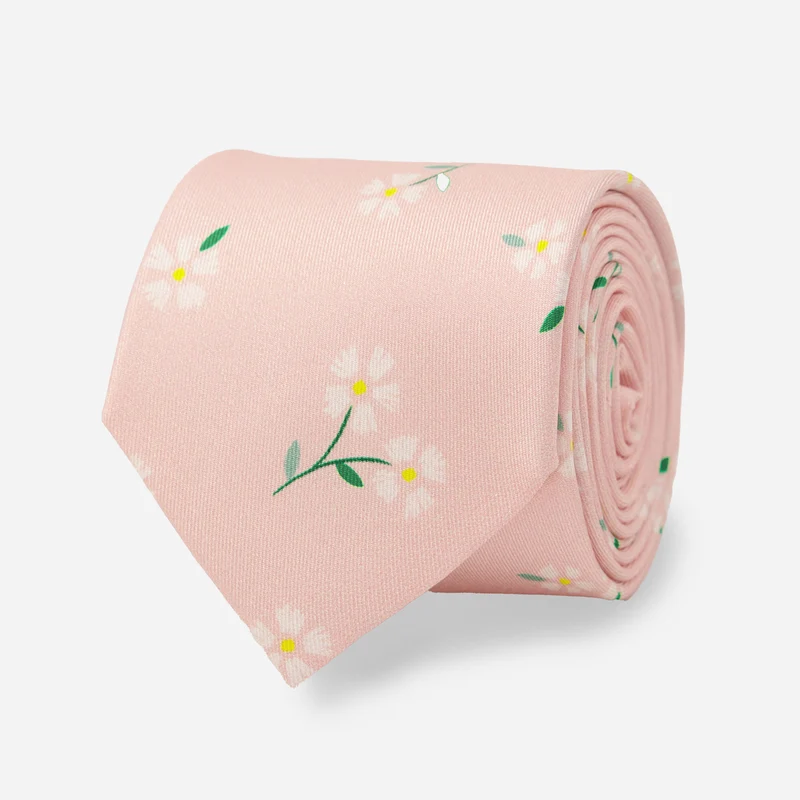 Bikini Sous La Pluie x The Tie Bar Fresh Cut Daisies Blush Pink Tie