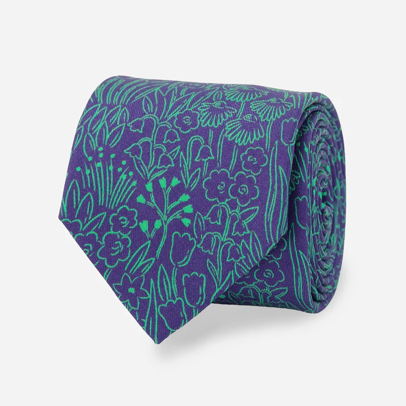 Bikini Sous La Pluie x The Tie Bar Twilight Floral Navy Tie