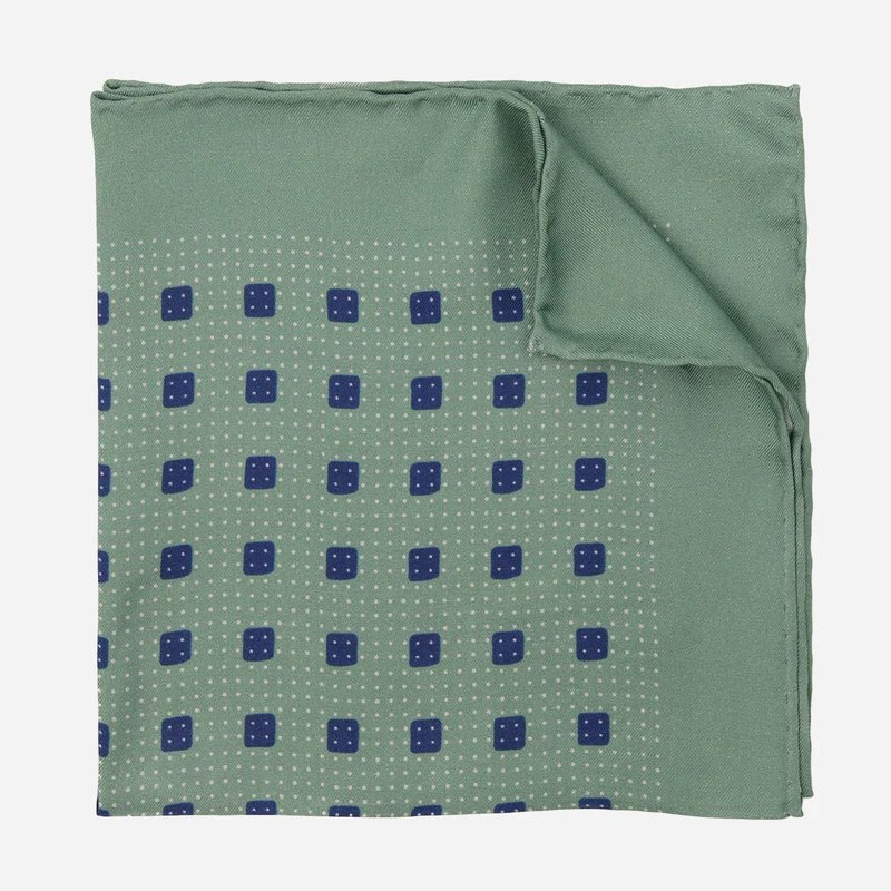 Vintage Geos Emerald Pocket Square