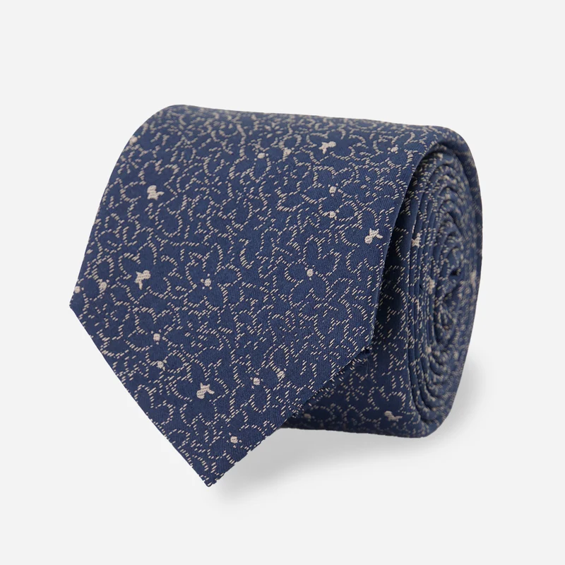 Sketch Floral Navy Tie