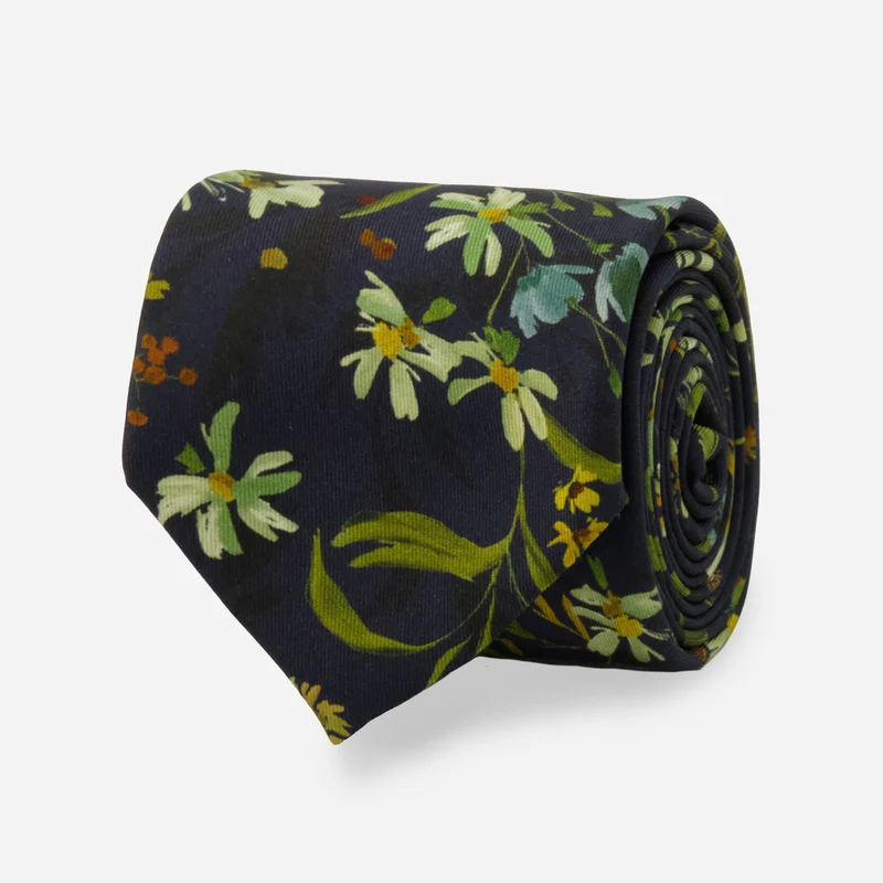 Kelly Ventura x The Tie Bar Eden Floral Navy Tie