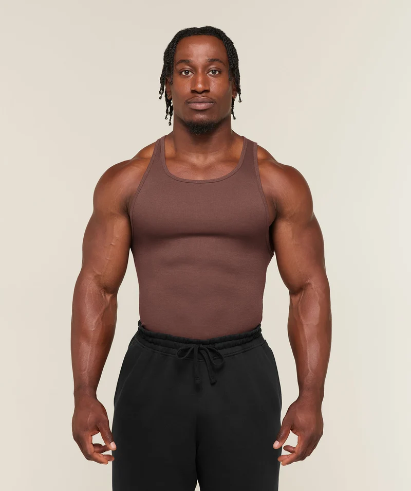 Gymshark Ribbed Tank 1PK - Espresso Brown