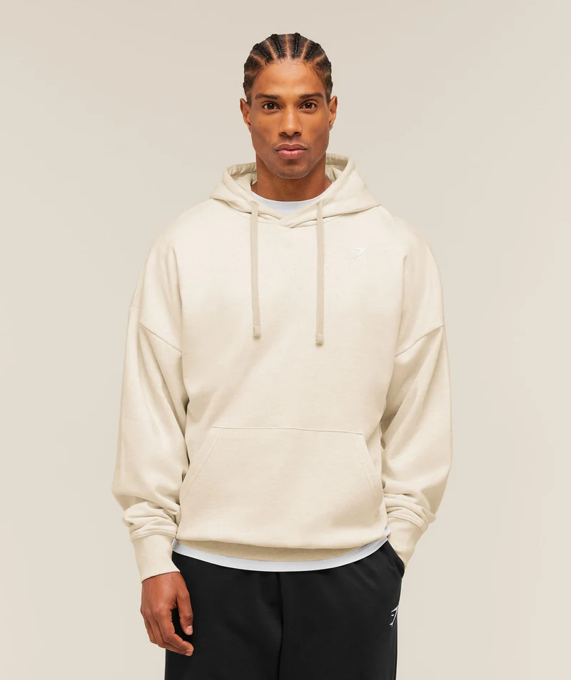 Gymshark Crest Oversized Hoodie - Bros Chalk Marl