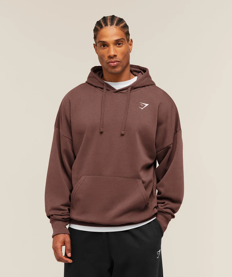 Gymshark Crest Oversized Hoodie - Espresso Brown