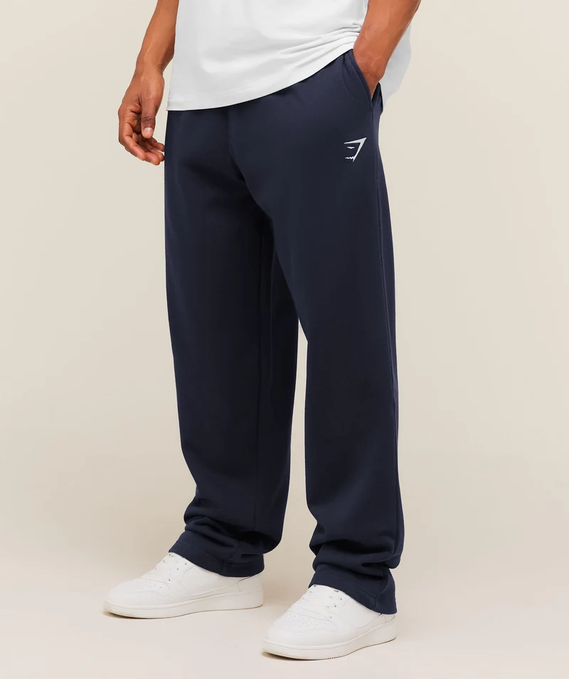 Gymshark Crest Straight Leg Joggers - Heavy Blue