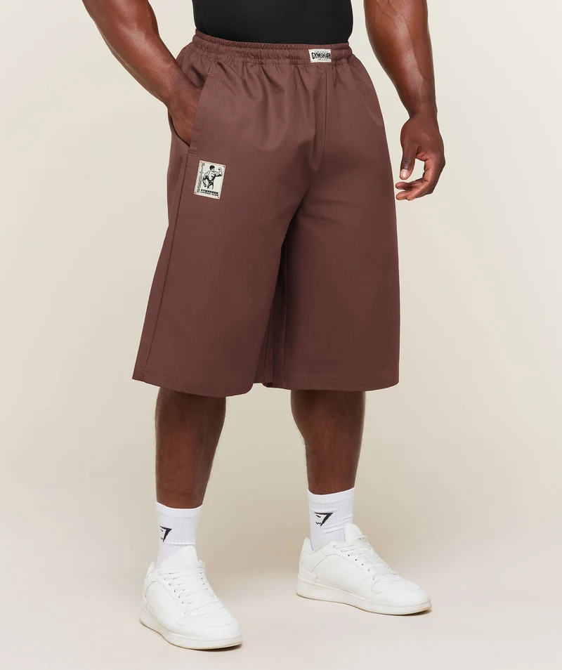 Gymshark Longline Pumper Shorts - Espresso Brown