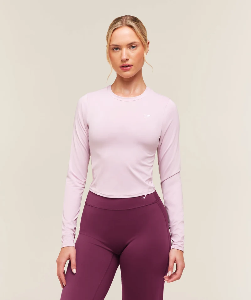 Gymshark Training Midi Long Sleeve Top - Haze Pink