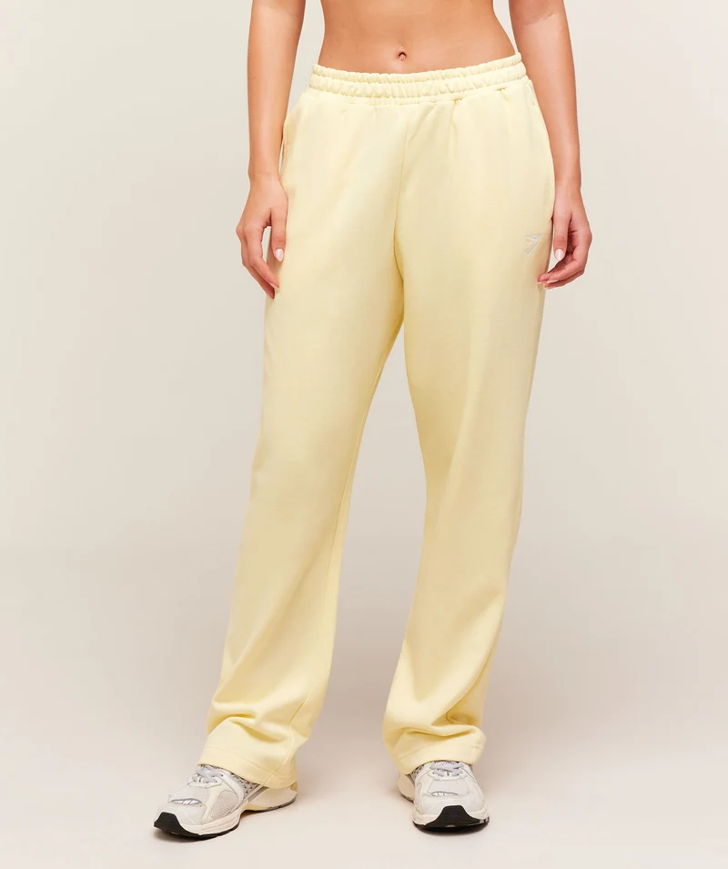 Gymshark Training Fleece Straight Leg Regular Joggers - Butter Yellow