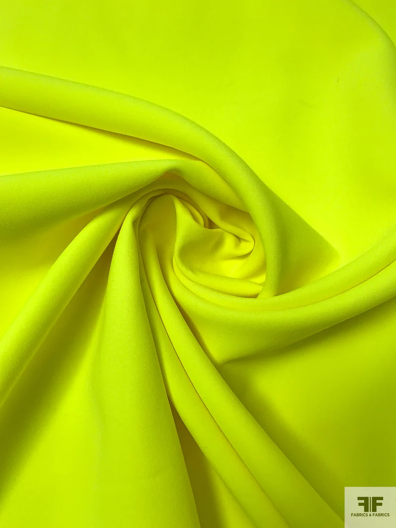 Solid Fused Double Crepe - Fluorescent Yellow