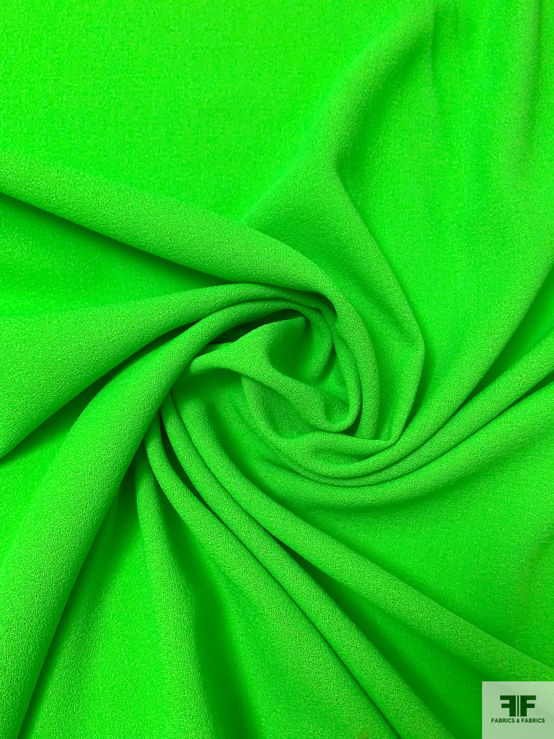 Italian Solid Wool Crepe - Neon Green