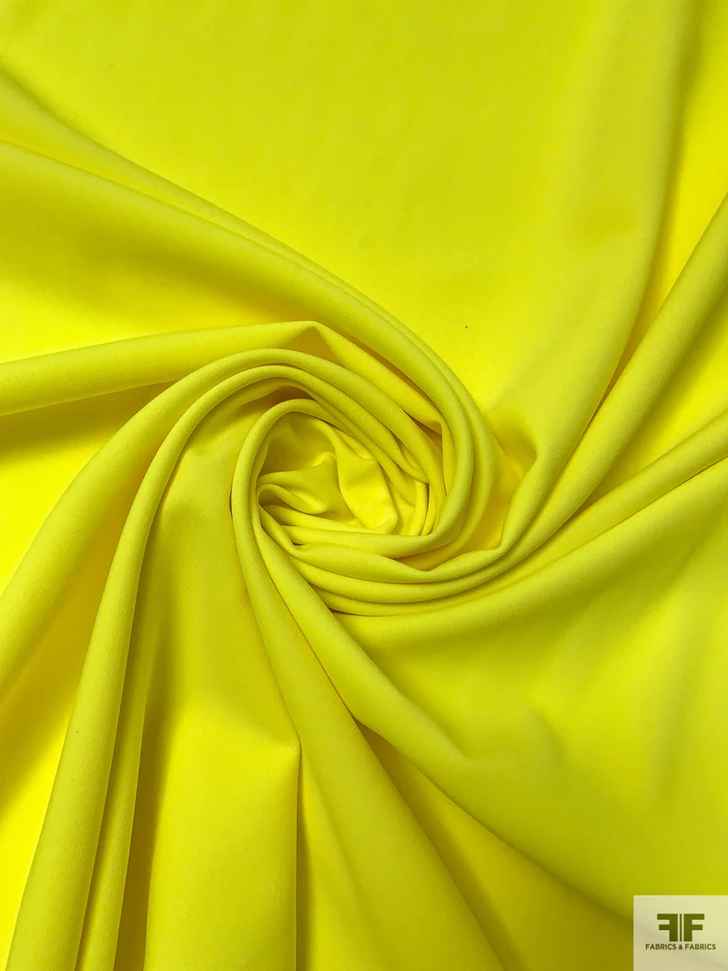 Solid Stretch Double Crepe - Neon Yellow