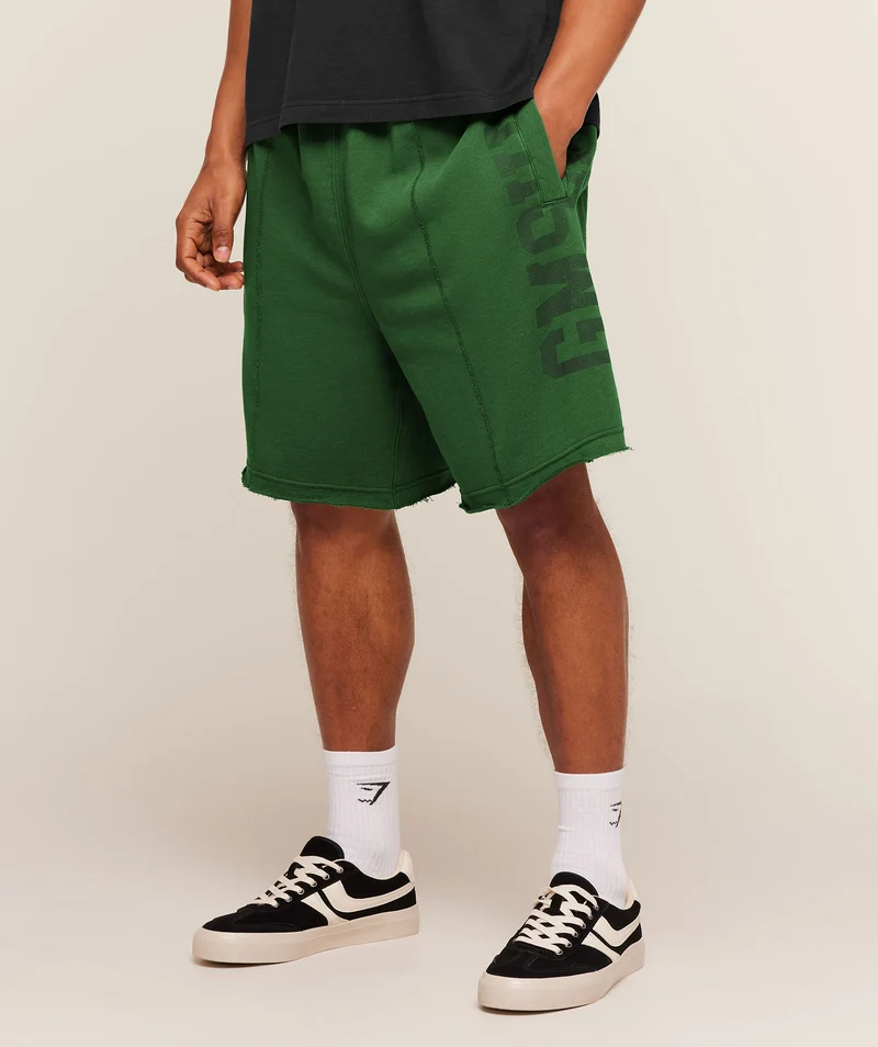 Gymshark Accent Graphic Sweat Shorts - Athletic Green