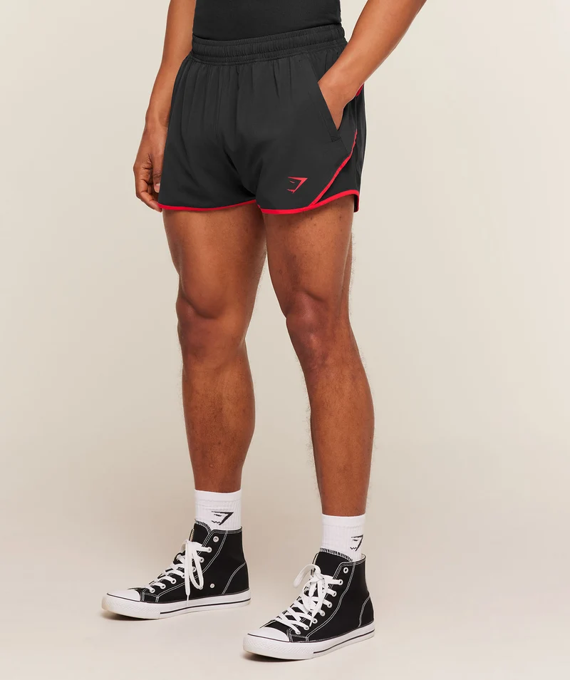 Gymshark Accent Conditioning Shorts - Black/Conditioning Red