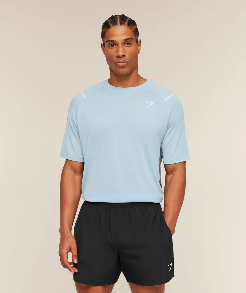Gymshark Arrival Contrast T-Shirt - Chilled Blue/Iron Blue