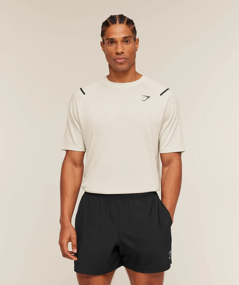 Gymshark Arrival Contrast T-Shirt - Tinted White/Pebble Grey