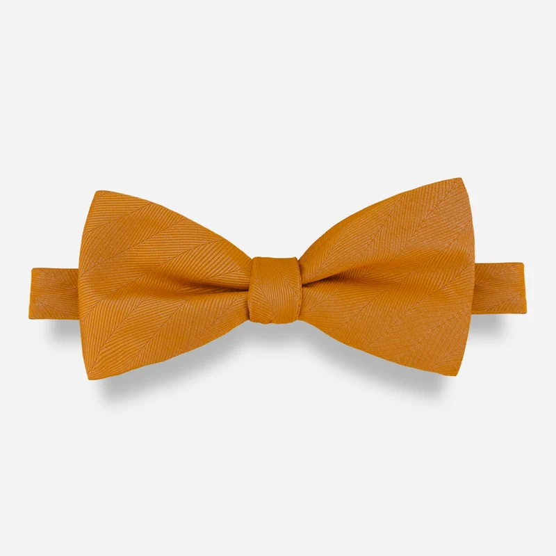 Herringbone Vow Marigold Bow Tie