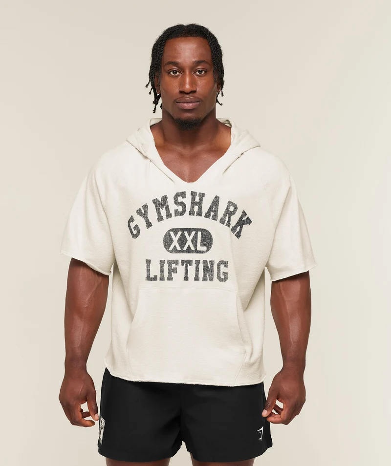 Gymshark Summer Pump Cover Short Sleeve Hoodie - Tinted White
