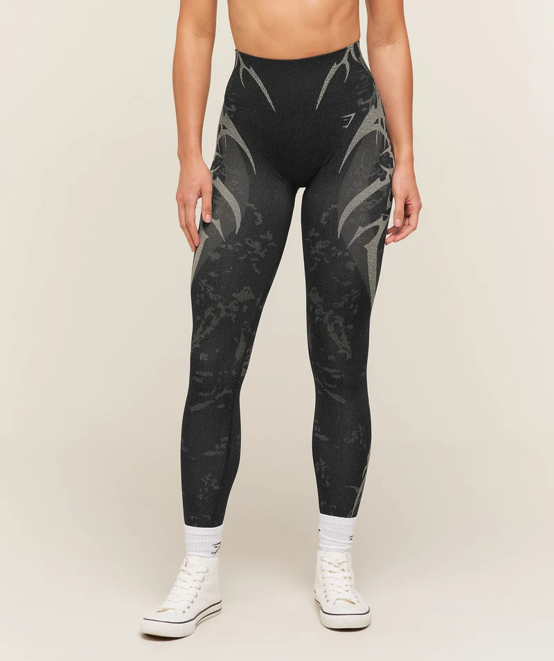 Gymshark Storm Seamless Leggings - Black/Tinted White