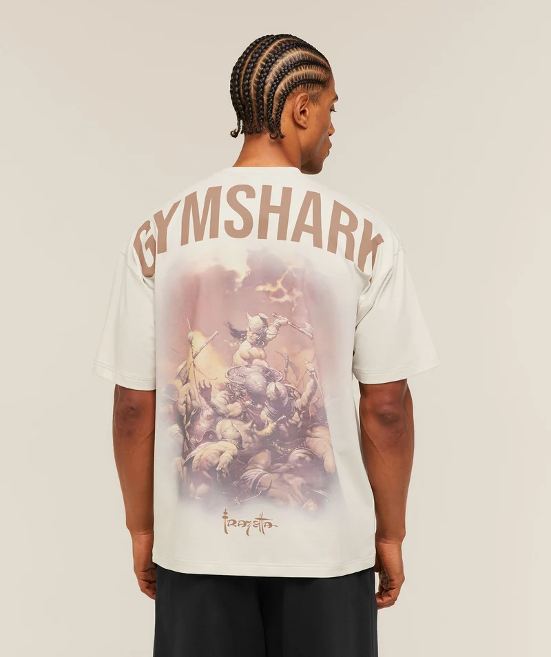 Gymshark x Frazetta Power T-Shirt - Tinted White