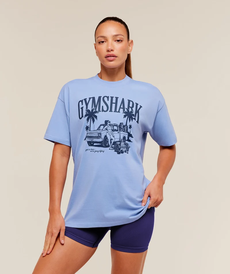 Gymshark Pick Up Truck Graphic Short Sleeve T-Shirt - Steady Purple