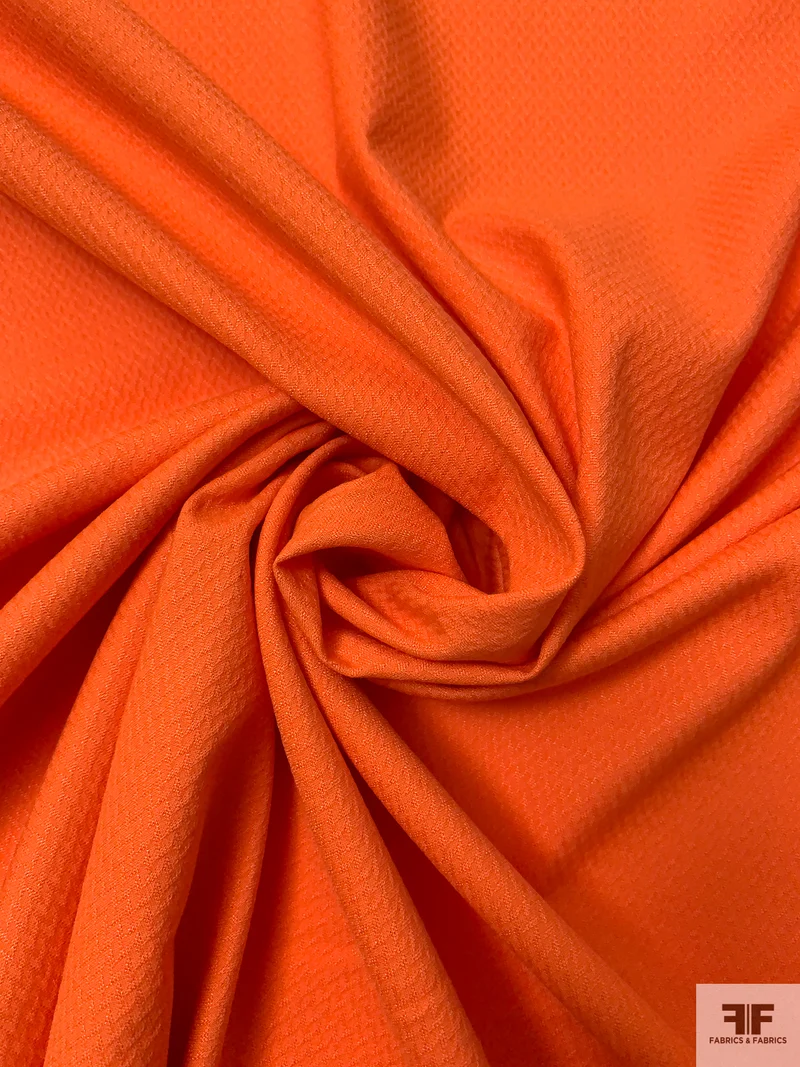 Italian Broken Chevron Stretch Cotton Pique - Orange