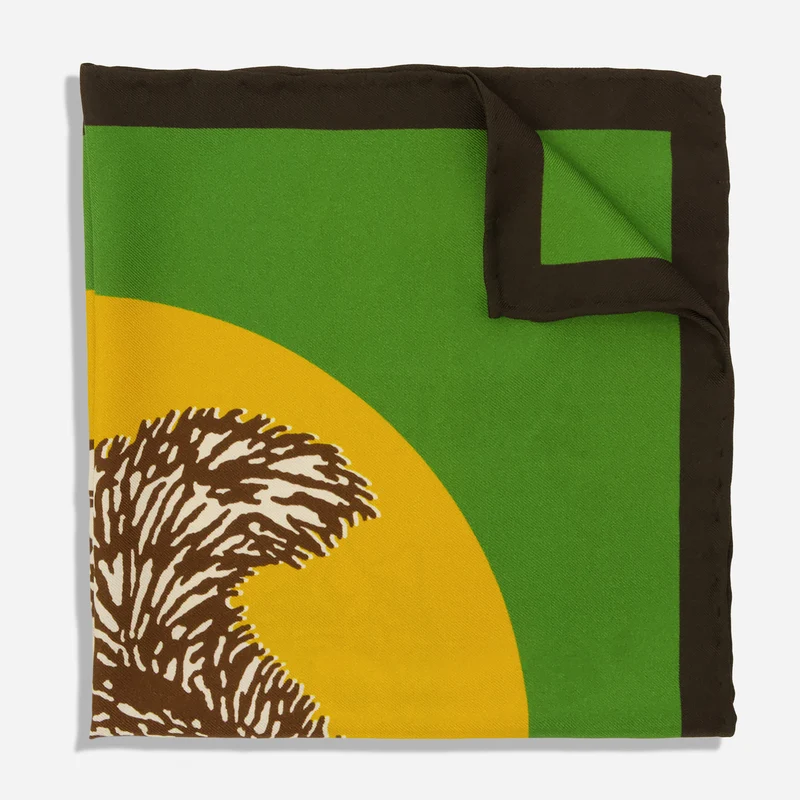 Wandawega Squirrel Lily Pad Pocket Square