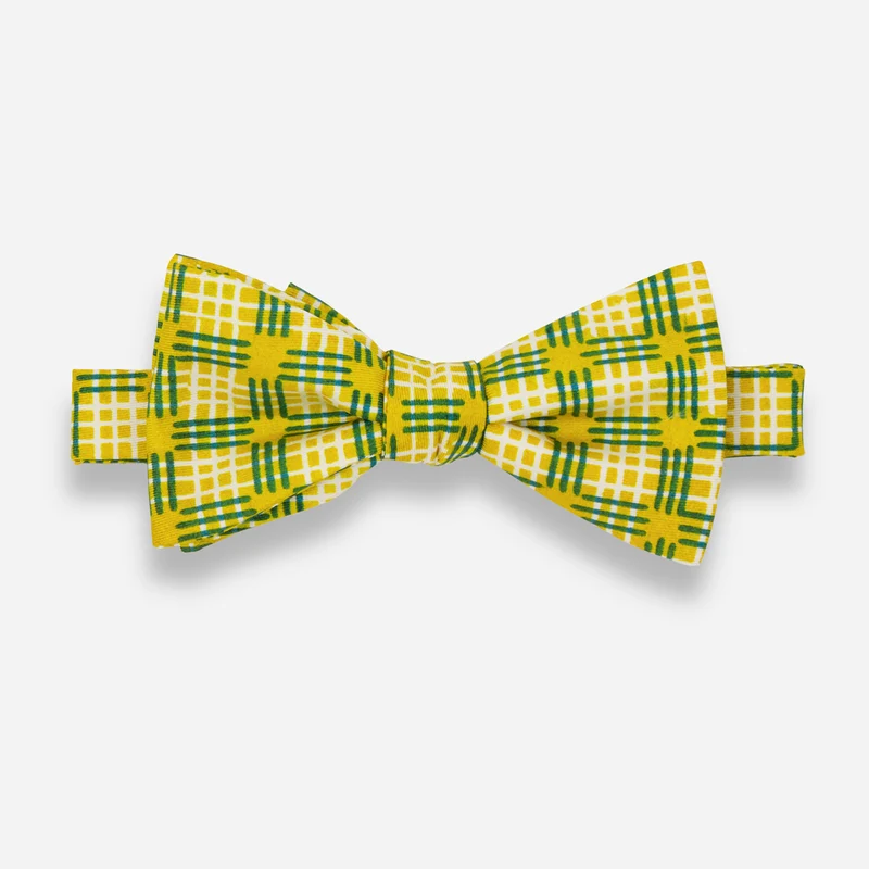 Wandawega Lodge Plaid Goldenrod Bow Tie