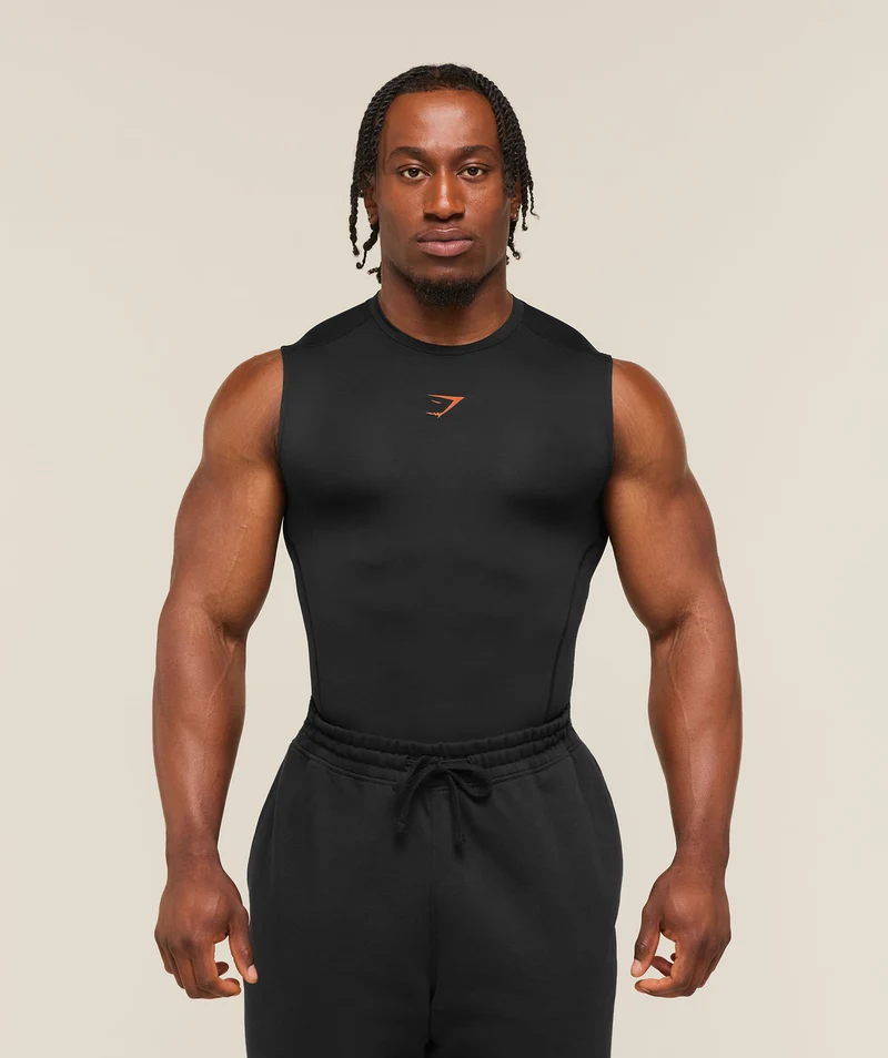 Gymshark Element Baselayer Tank - Black/Nutmeg Orange