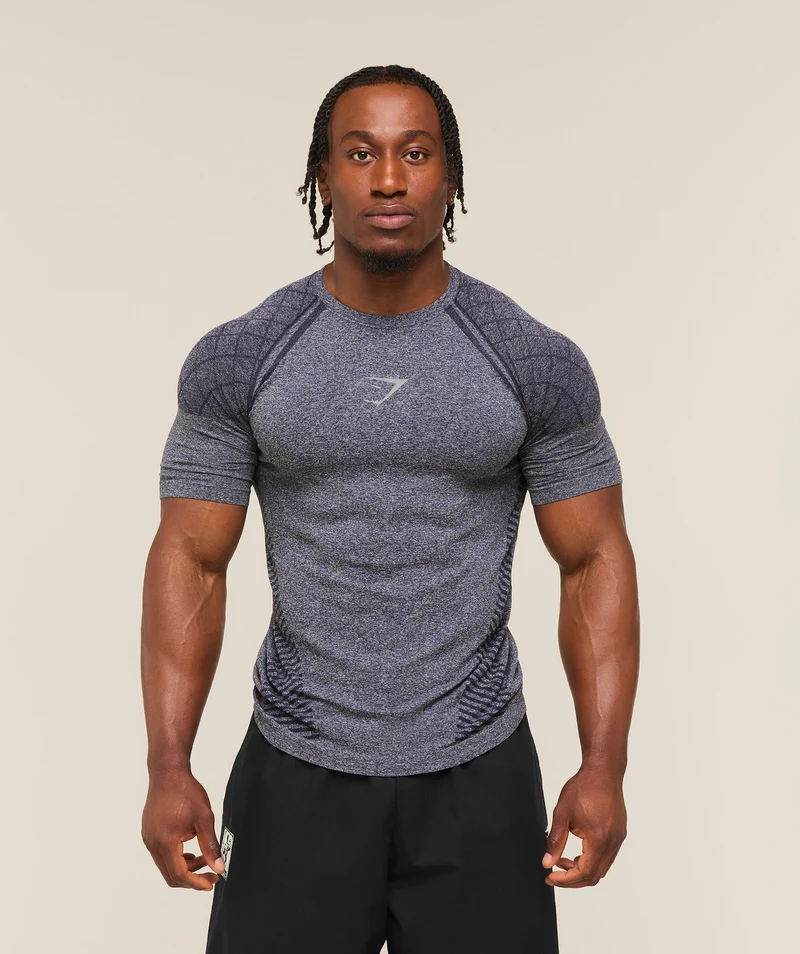Gymshark Devant Seamless T-Shirt - Heavy Blue