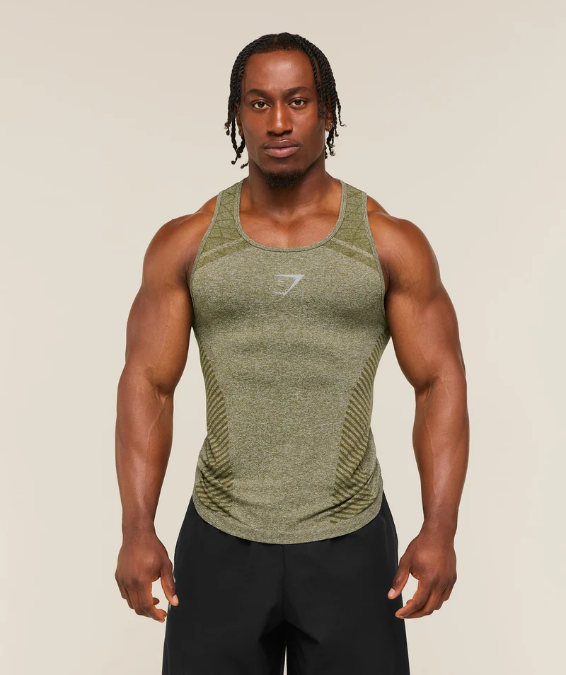 Gymshark Devant Seamless Tank - Canvas Green