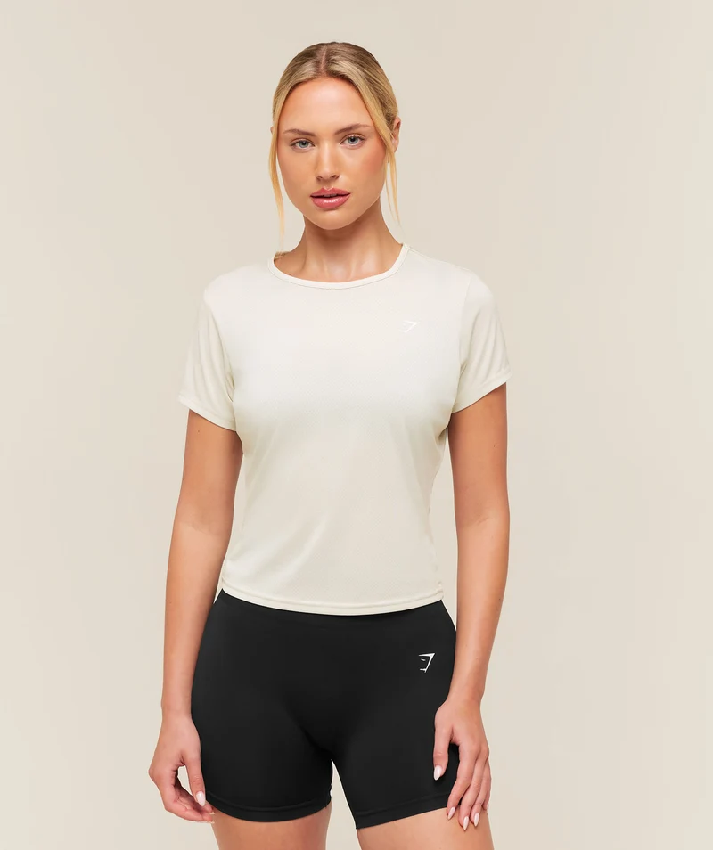 Gymshark Washed Pastel Baby Tee - Soft White/Wash