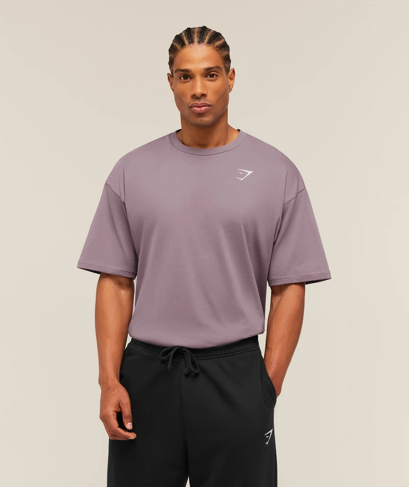 Gymshark Crest Oversized T-Shirt - Dusk Purple