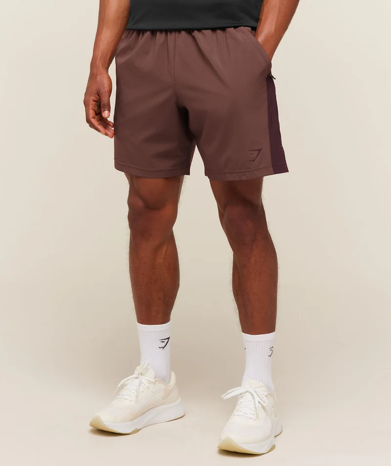 Gymshark Sport 7" Shorts - Espresso Brown/Cherry Purple